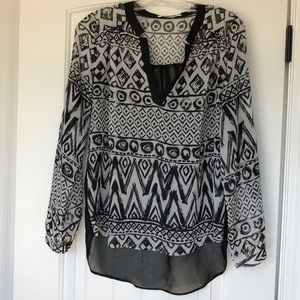 Aztec sheer blouse